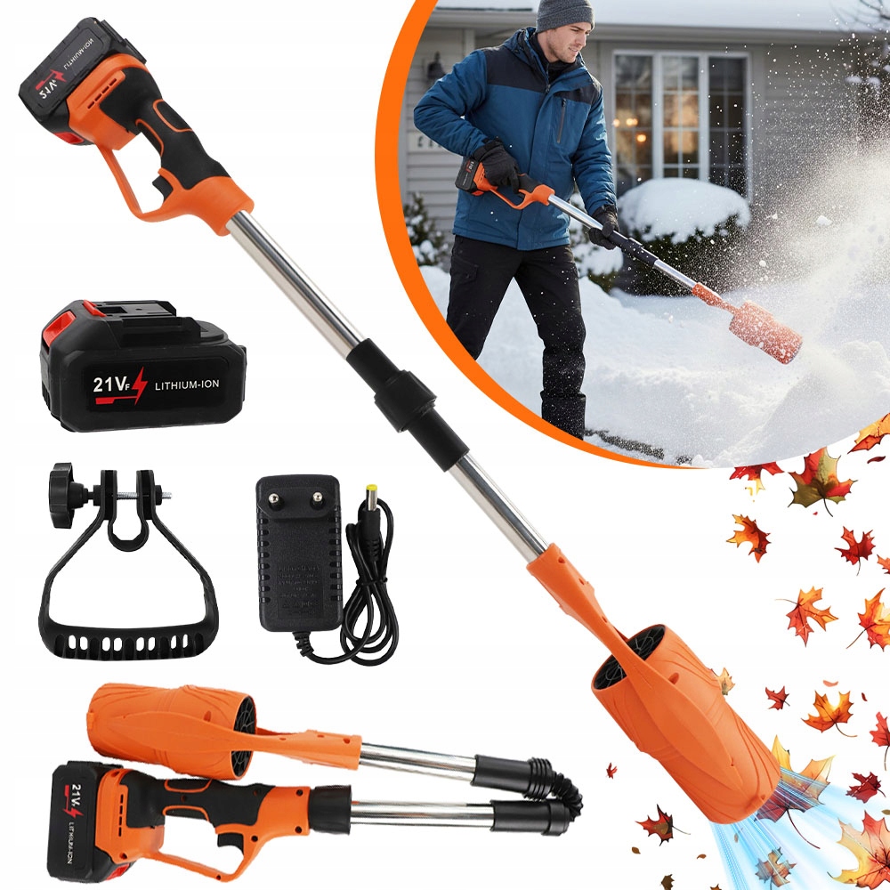 Bezdrátová Foukač na listí a odklízení sněhu, skládací, 2 x aku nabíječka