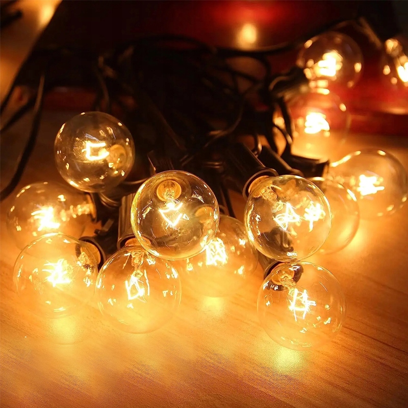 GIRLANDA ŚWIETLNA Ogrodowa Lampki ogrodowe do ogrodu 15m METRÓW 50 ŻARÓWKI Zasilanie sieciowe