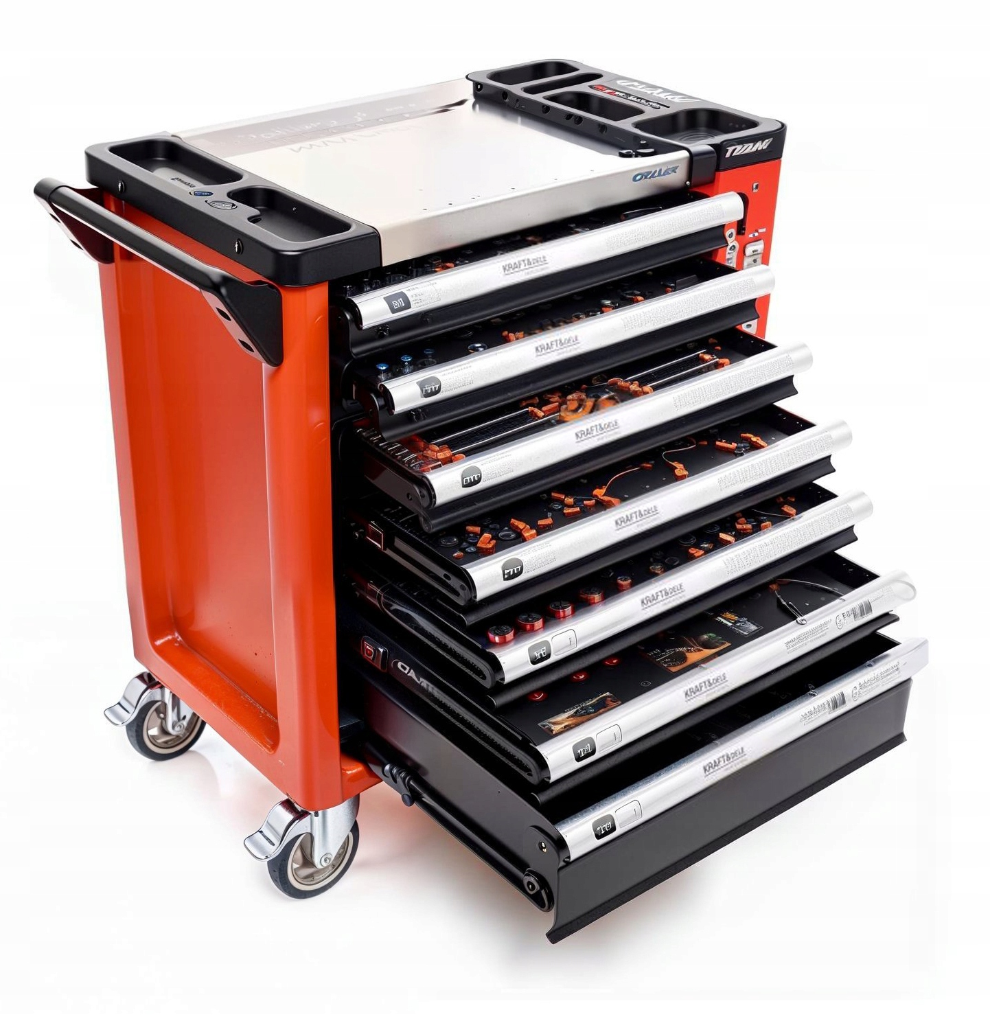 SZAFKA NARZĘDZIOWA WÓZEK WARSZTATOWY Z WYPOSAŻENIEM STABILNA 258 ELEMENTÓW Kod producenta KD1067