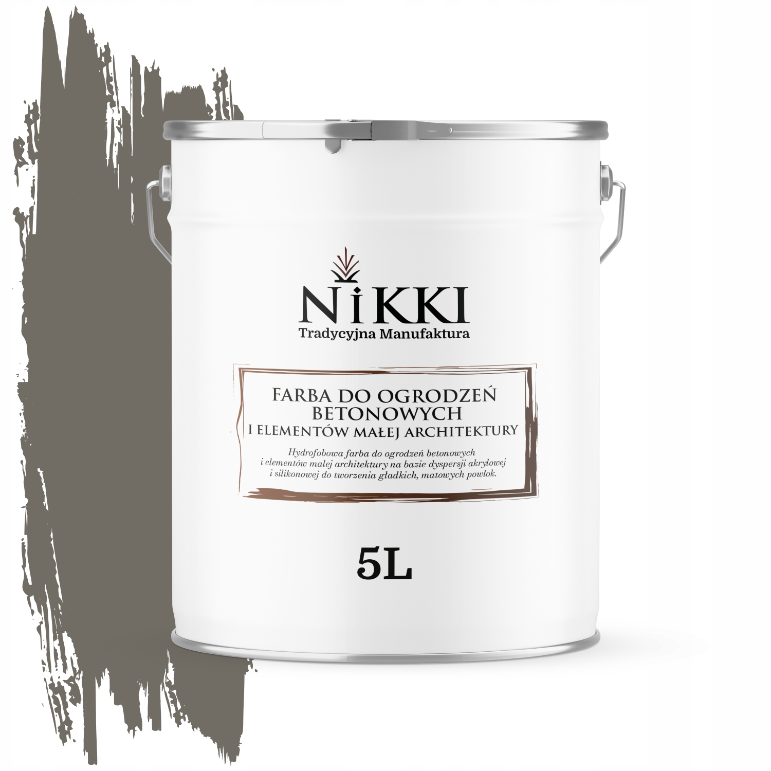 Farba Na Maľovanie Plotov 5 L Plotov Kvetináčov Betón Sivá Tmavá Teplá F296