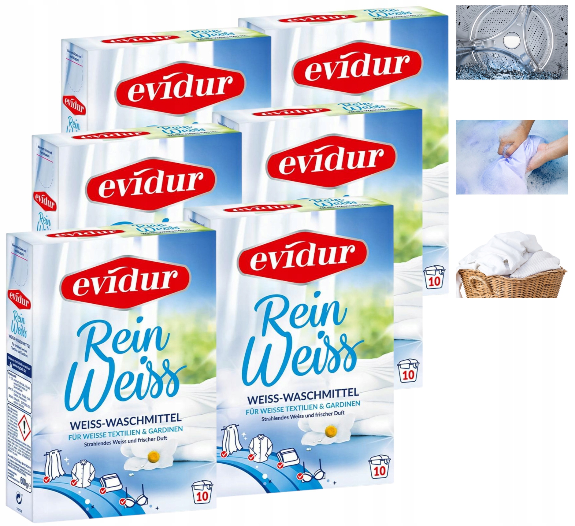 Levně Evidur Prášek na praní bílých Firan oblečení látek Rein Weiss 3600g 60praní