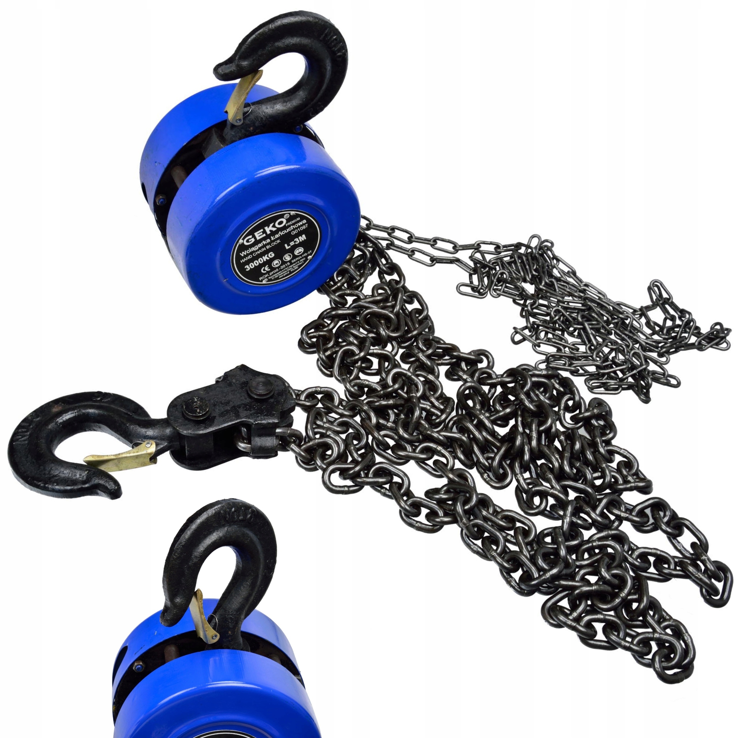 GEKO WCIĄGARKA WYCIĄGARKA ŁAŃCUCHOWA WARSZTATOWA 3T 3M PREMIUM G01097