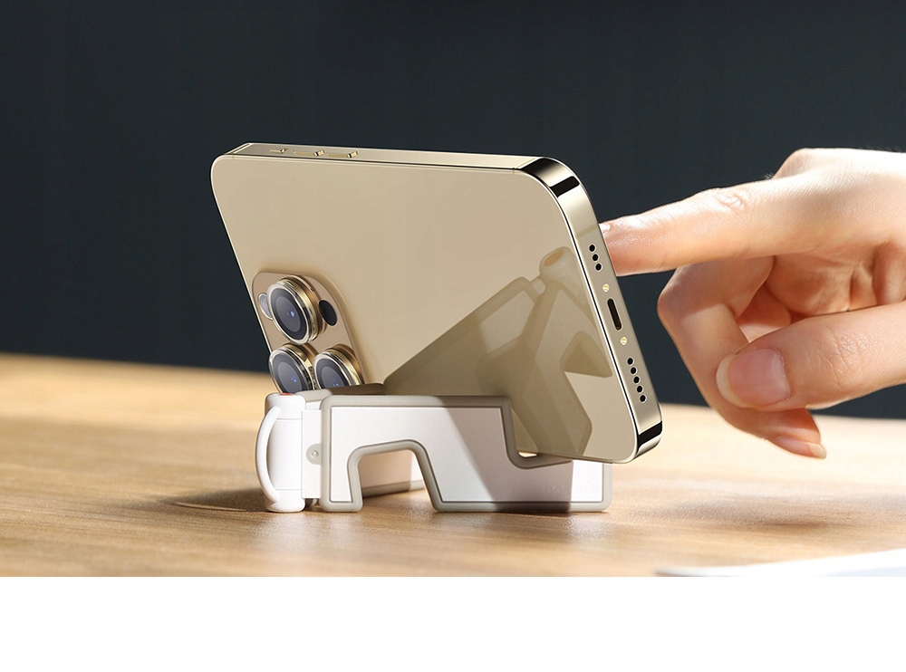 BASEUS UCHWYT NA TELEFON BIURKO PODSTAWKA STOJAK STATYW PRZENOŚNY SKŁADANY Kolor biały