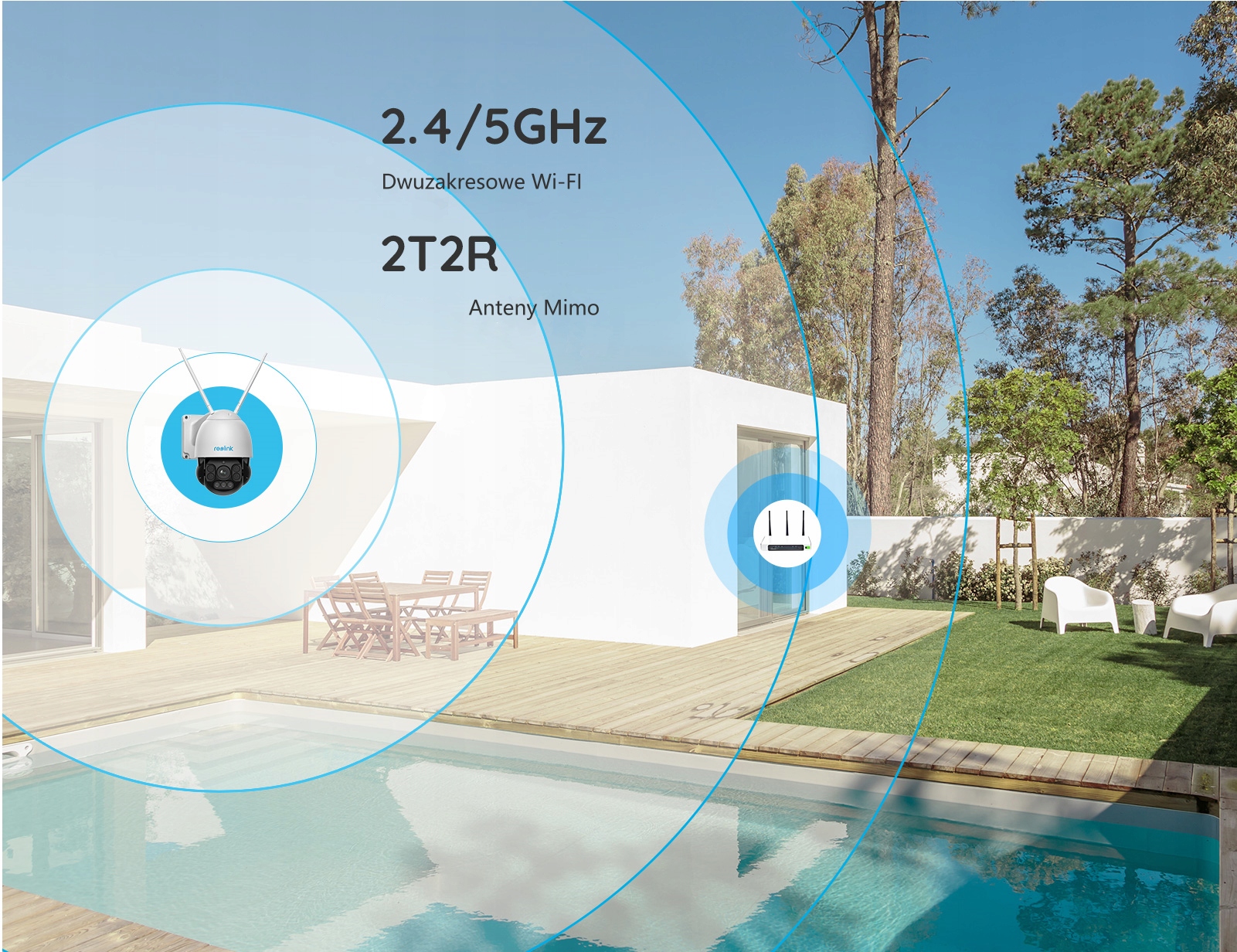 Kamera Reolink RLC-523WA WiFI 2,4GHz i 5GHz + KARTA 64GB Zasięg podczerwieni 60 m