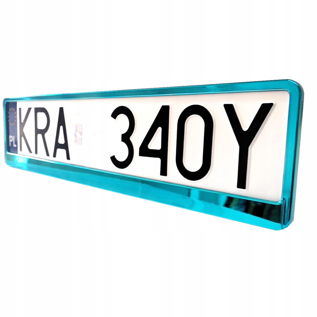 RAMKI NA REJESTRACJE METALIZOWANE TURKUS + WKRĘTY Kod producenta 01170T