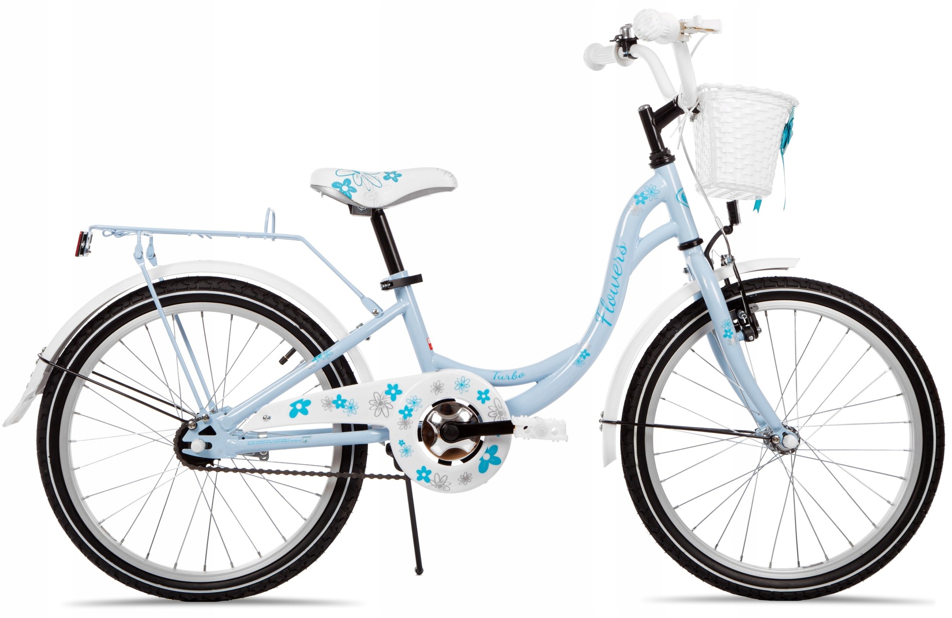 Polski Rower Dziecięcy 20" Flowers Rowerek dla Dziewczynki 5-8 lat stopka