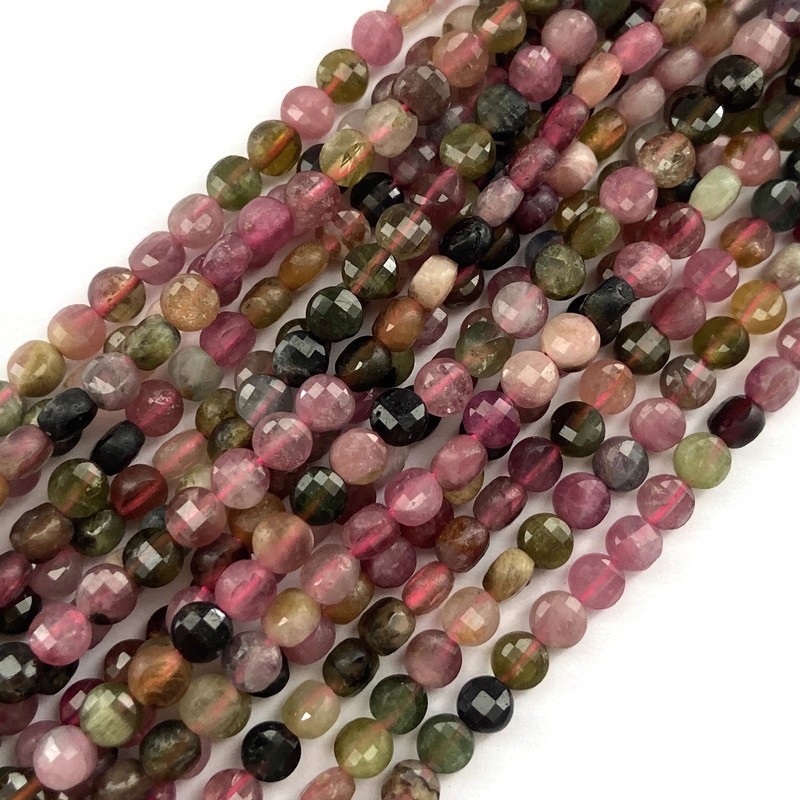 1030-Turmalin pastilka 4~4.5x2.5~3mm provázek