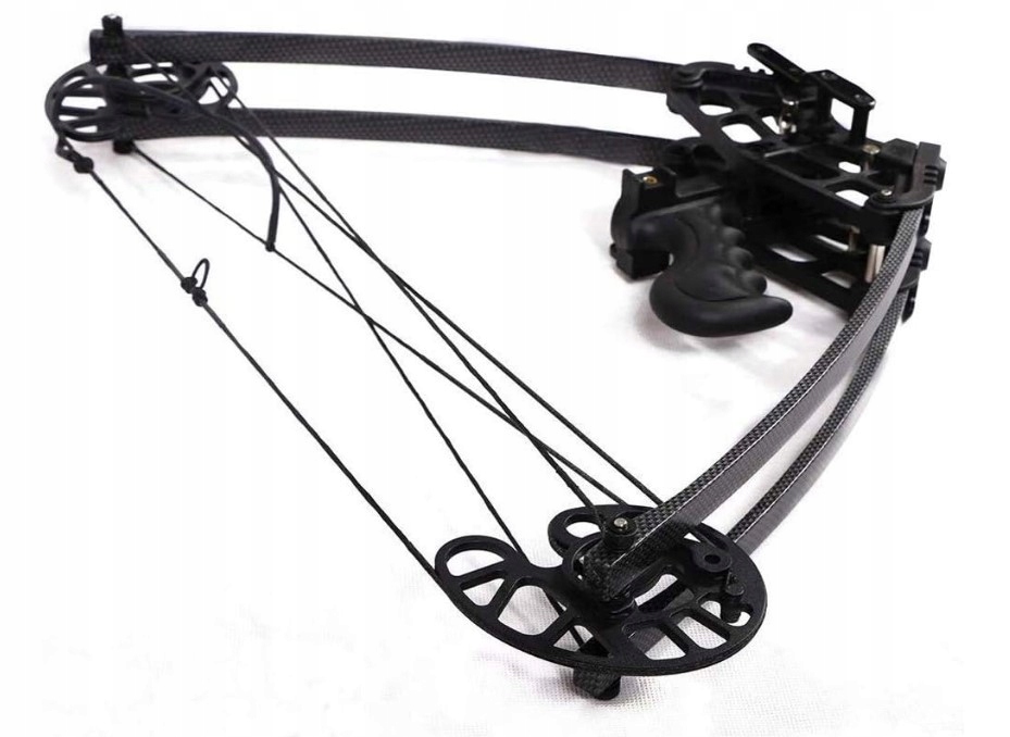 Чорний трикутний складний лук 50 фунтів, двосторонній, 21 дюйм