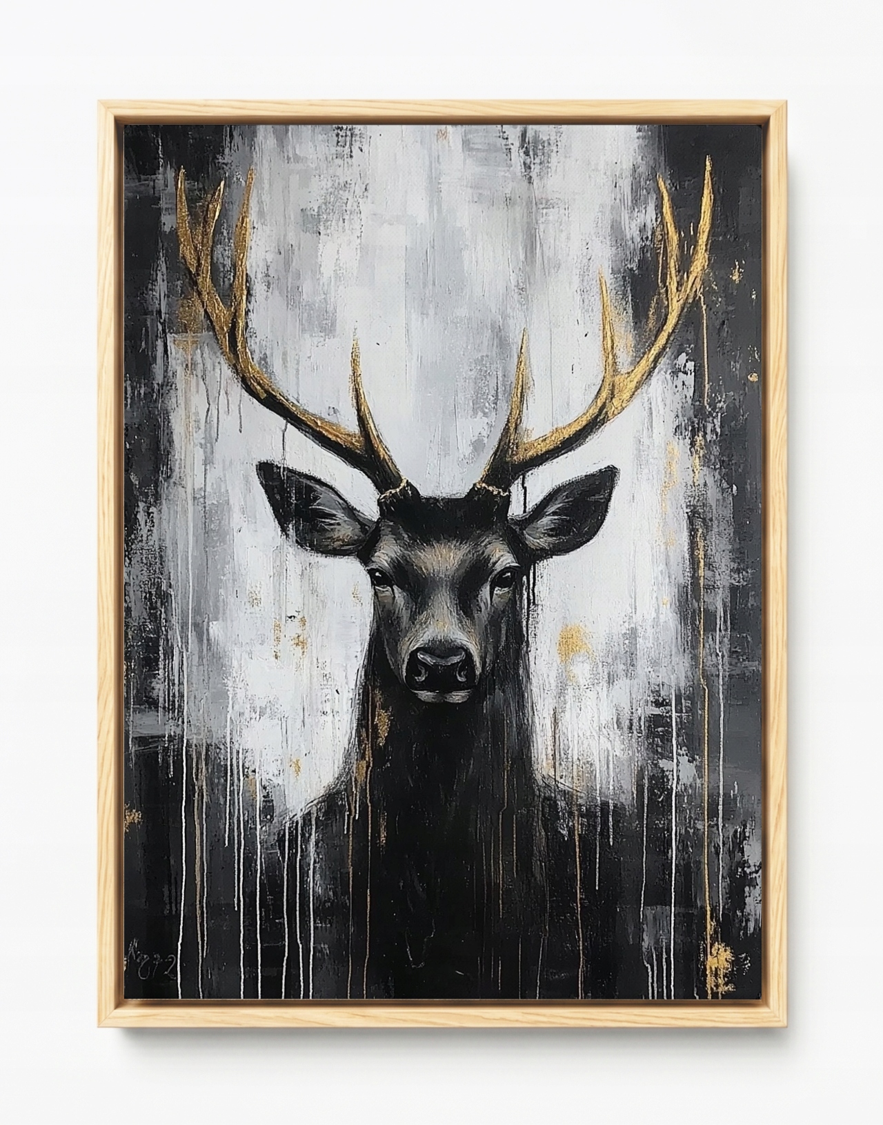 Obraz Rám Americký Box Portrét Fauna Zvíře Jelen Rohy Urban Art 75x100