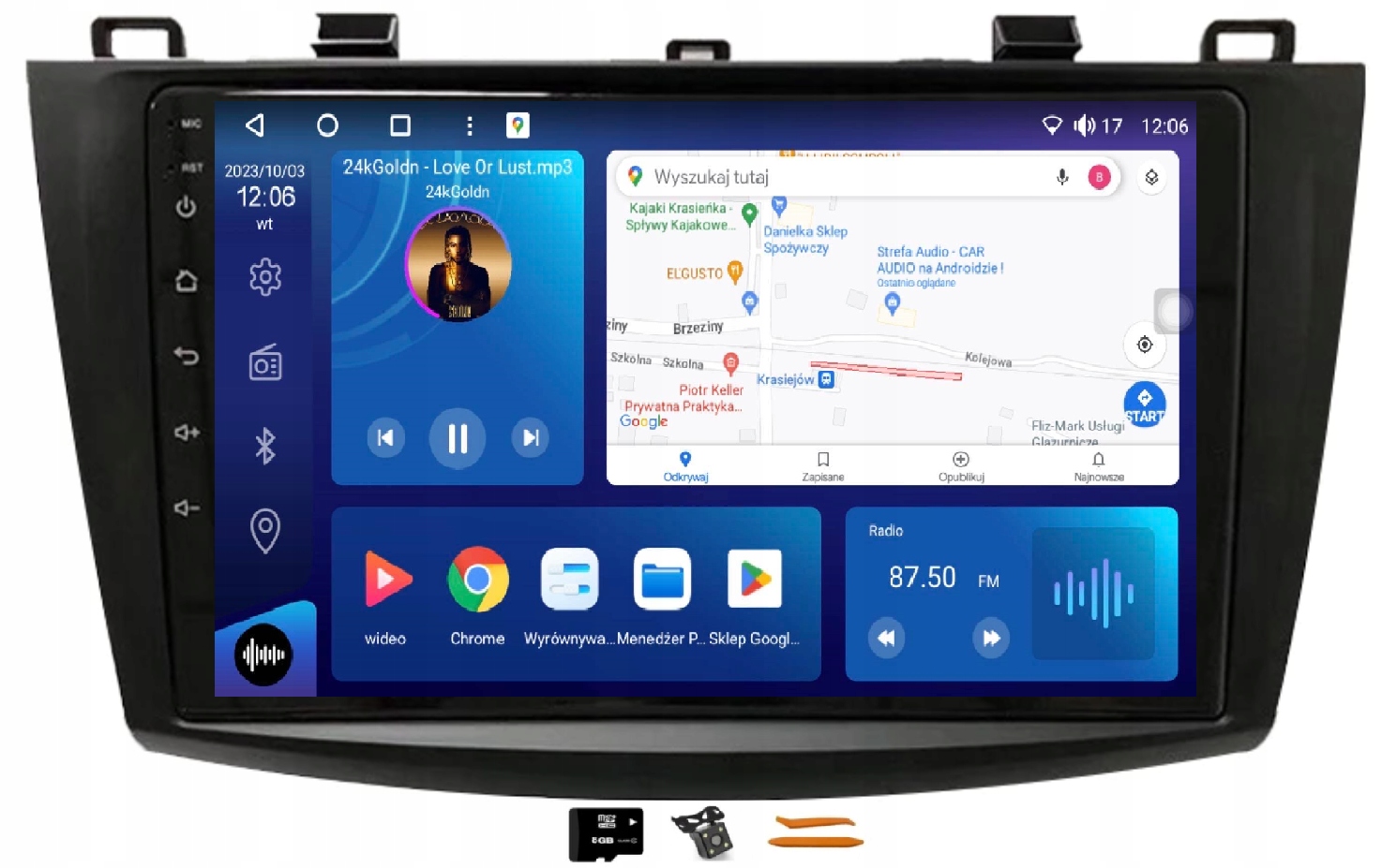 Rádio Android Navigácia Qled 2K Carplay 128GB Lte Gps Mazda 3 09-13