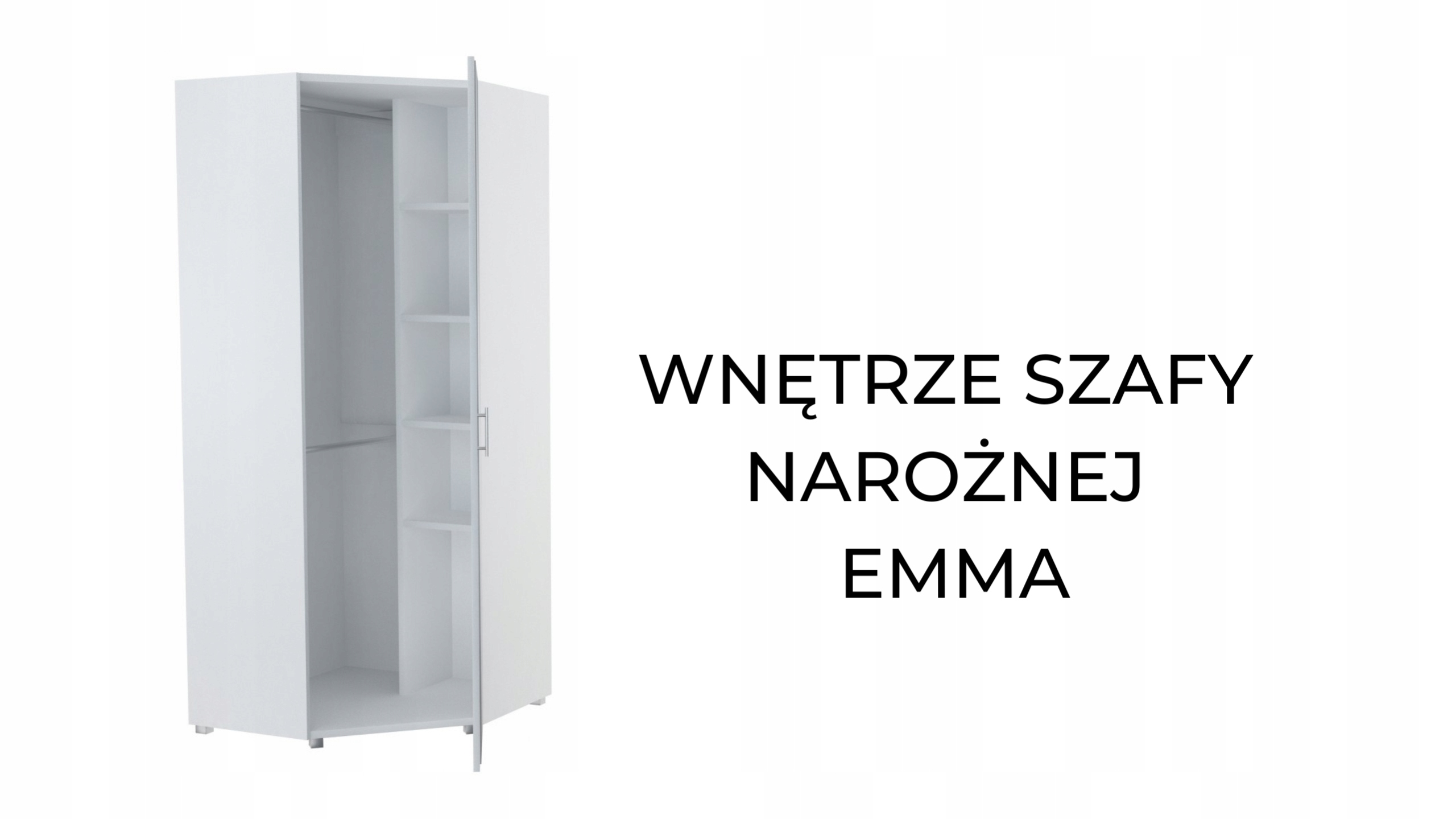 SZAFA NAROŻNA EMMA + LUSTRO 80 cm - BIAŁA Szerokość mebla 80 cm