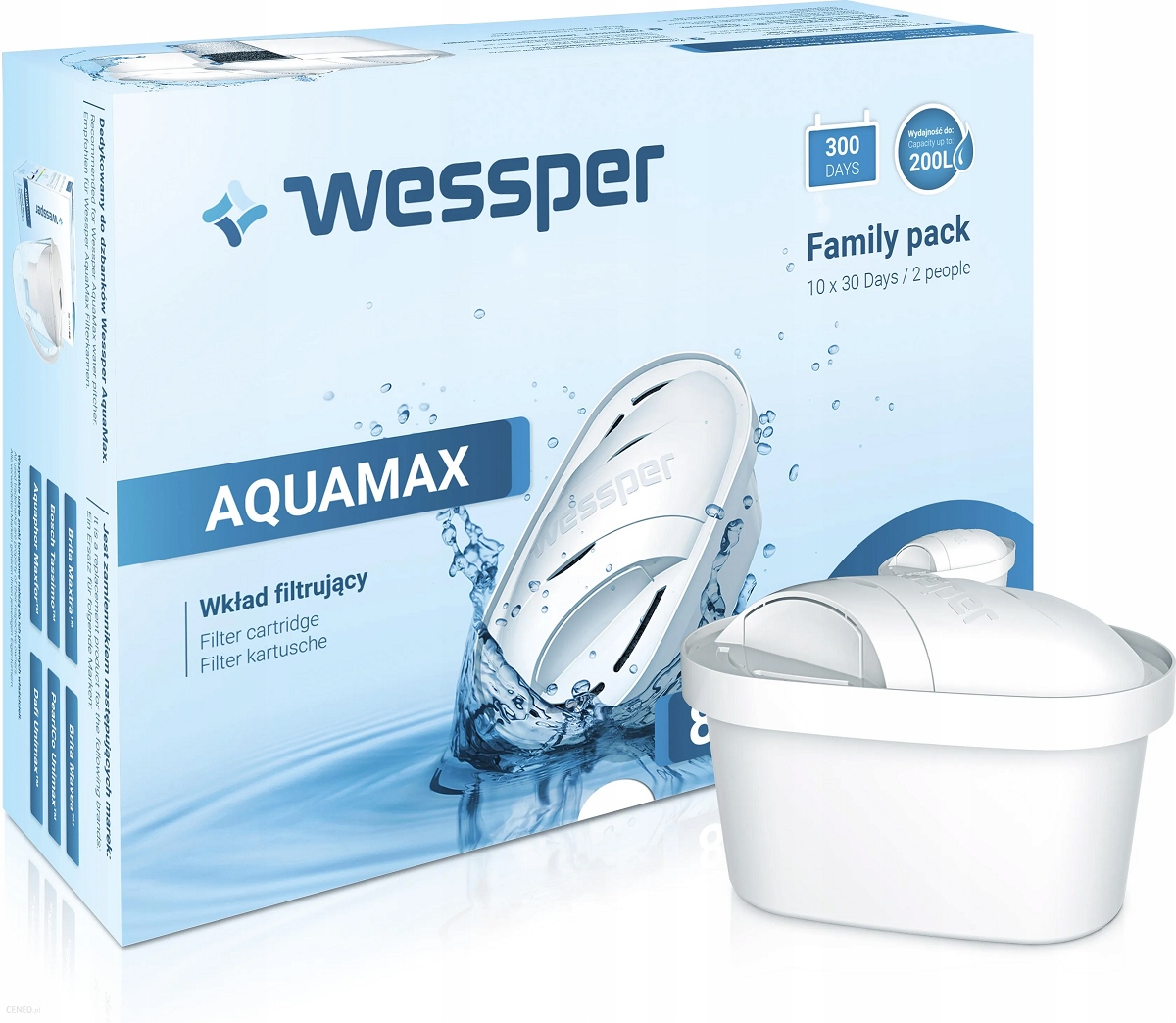 Wkład filtrujący filtr Wessper Aquamax do dzbanka Brita Dafi Aquaphor 10szt