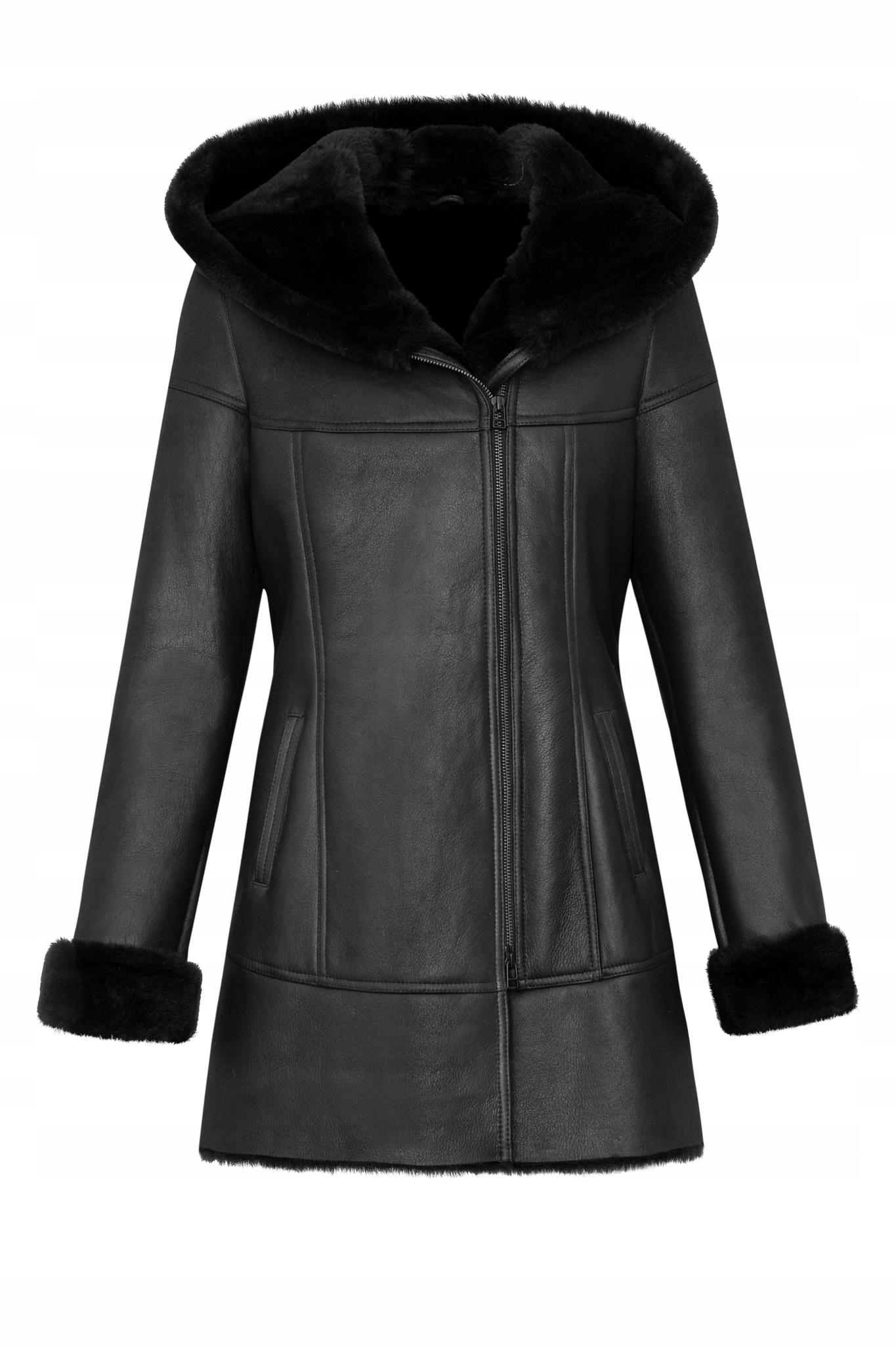 Kożuch Naturalny z kapturem ATD-101