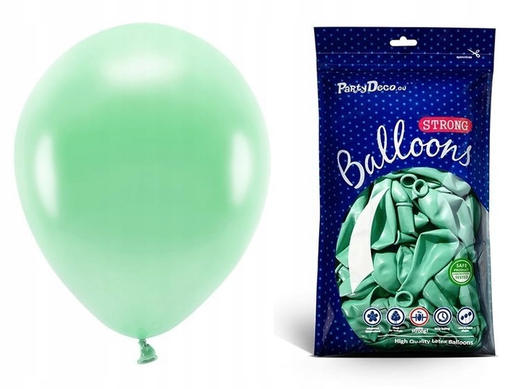 

Balony metaliczne miętowe na urodziny 30cm 100 szt