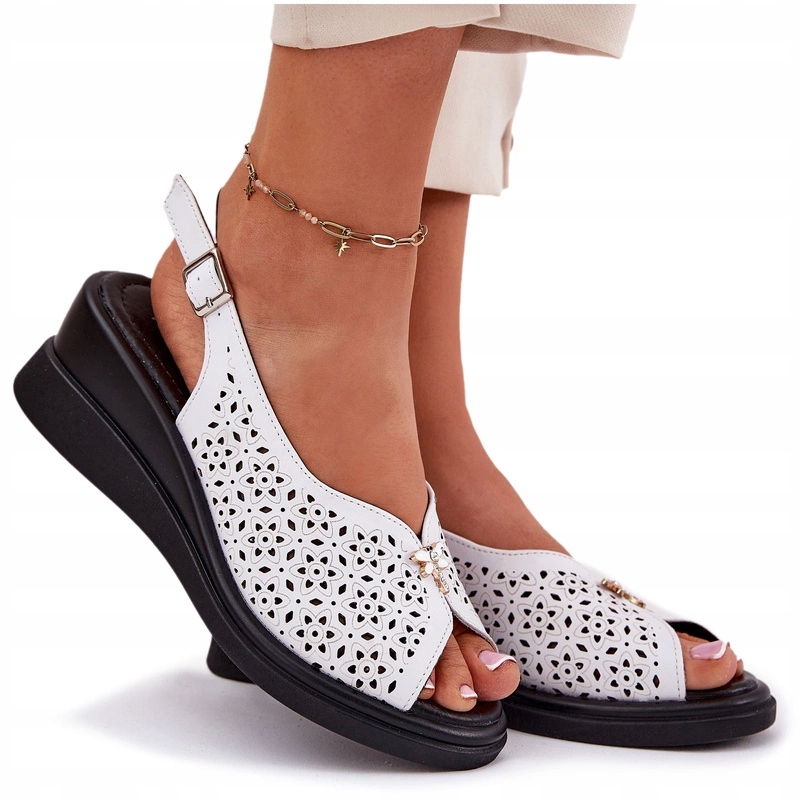 Dámské Sandály Z Přírodní Kůže Vinceza 79529 Bílé 40