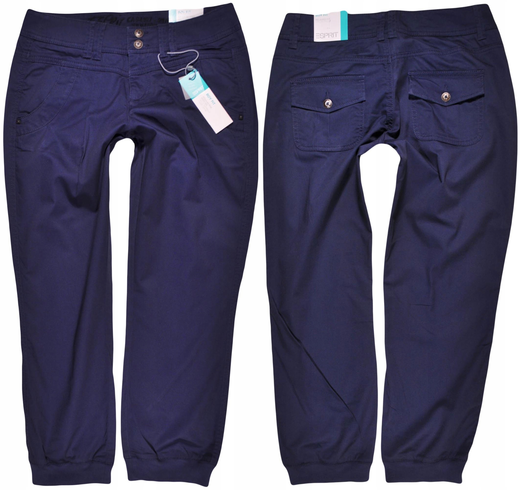 ESPRIT nohavice BLUE tapered CROPPED W32