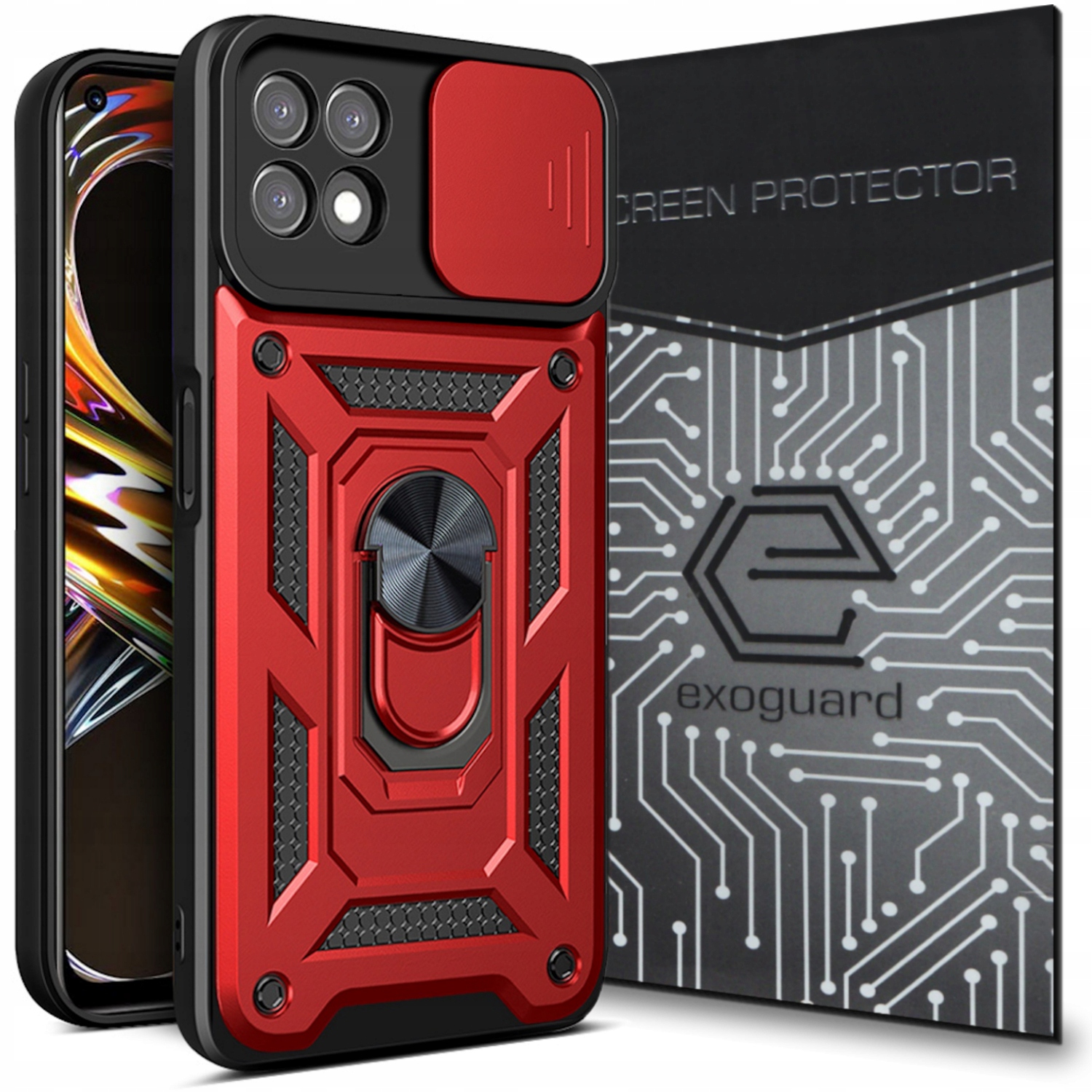 

Etui Pancerne Obudowa Case+szkło do Realme 8i