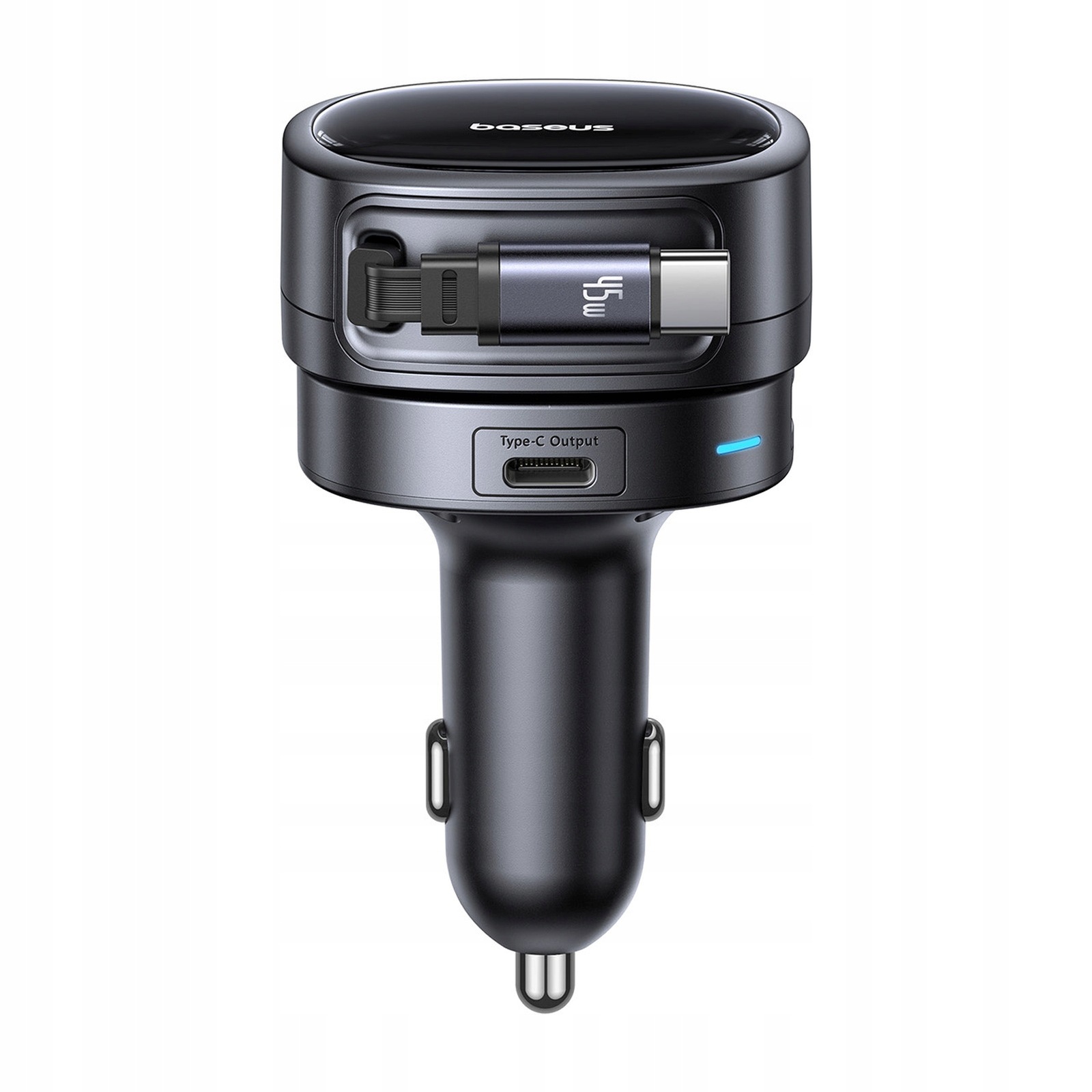 automobilová Usb-a Usb-c s navíjecím kabelem Usb-c 60W černá
