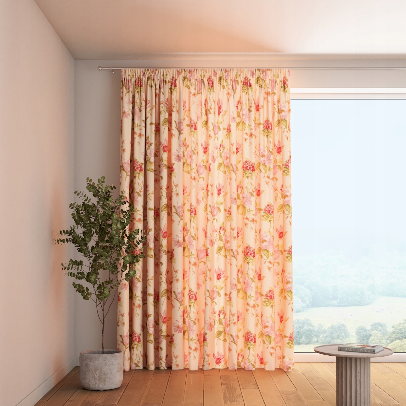 Záves na zvlnenej páske 1 ks 130x260 cm fialový