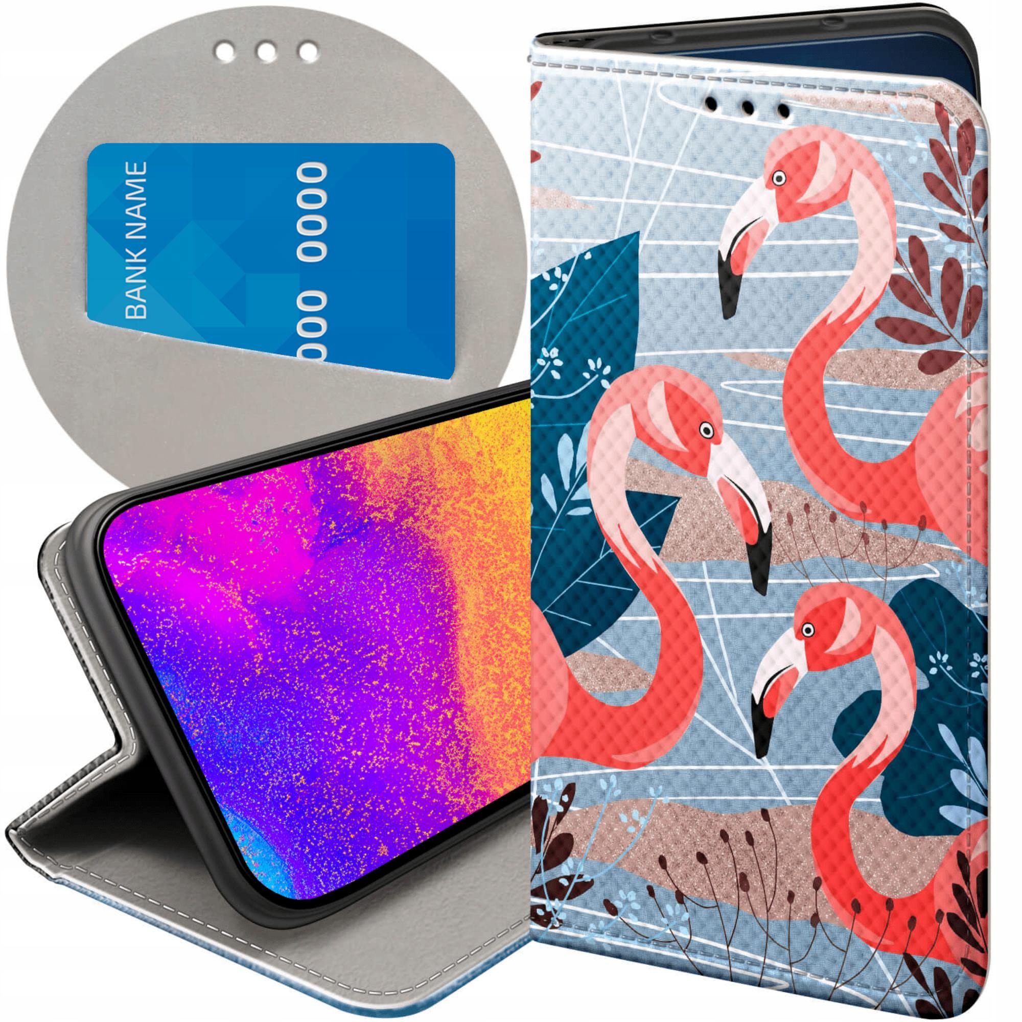Etui Z Klapką Do Huawei P30 Pro Flaming Flamingi Ptaki Futerał Case