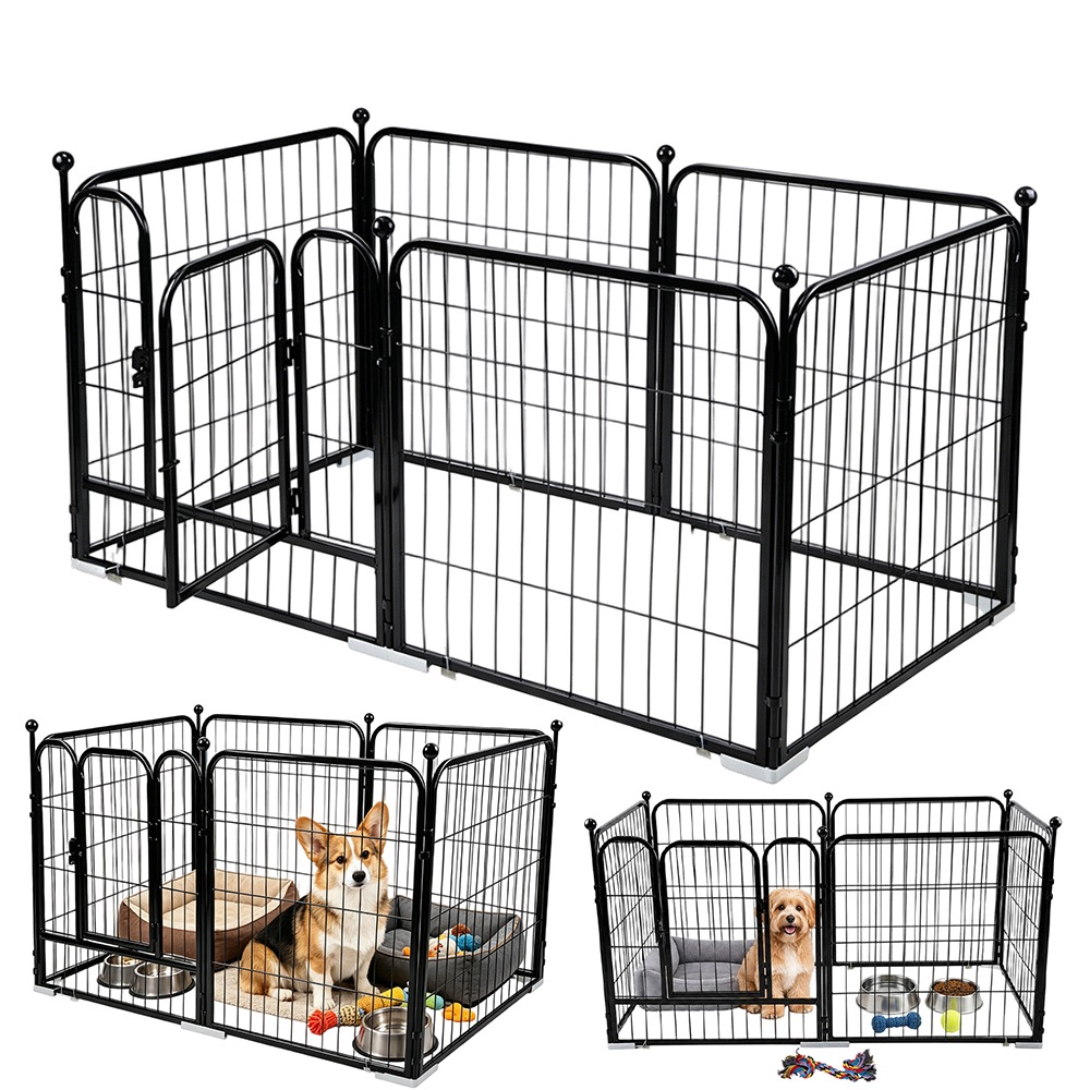Skládací kovový Oplocení pro cvičení psů 6 panelů 120×60×60 cm