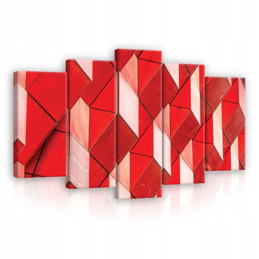 Obraz 100x60 Geometrie abstrakce dynamika kontrast červená bílá textura