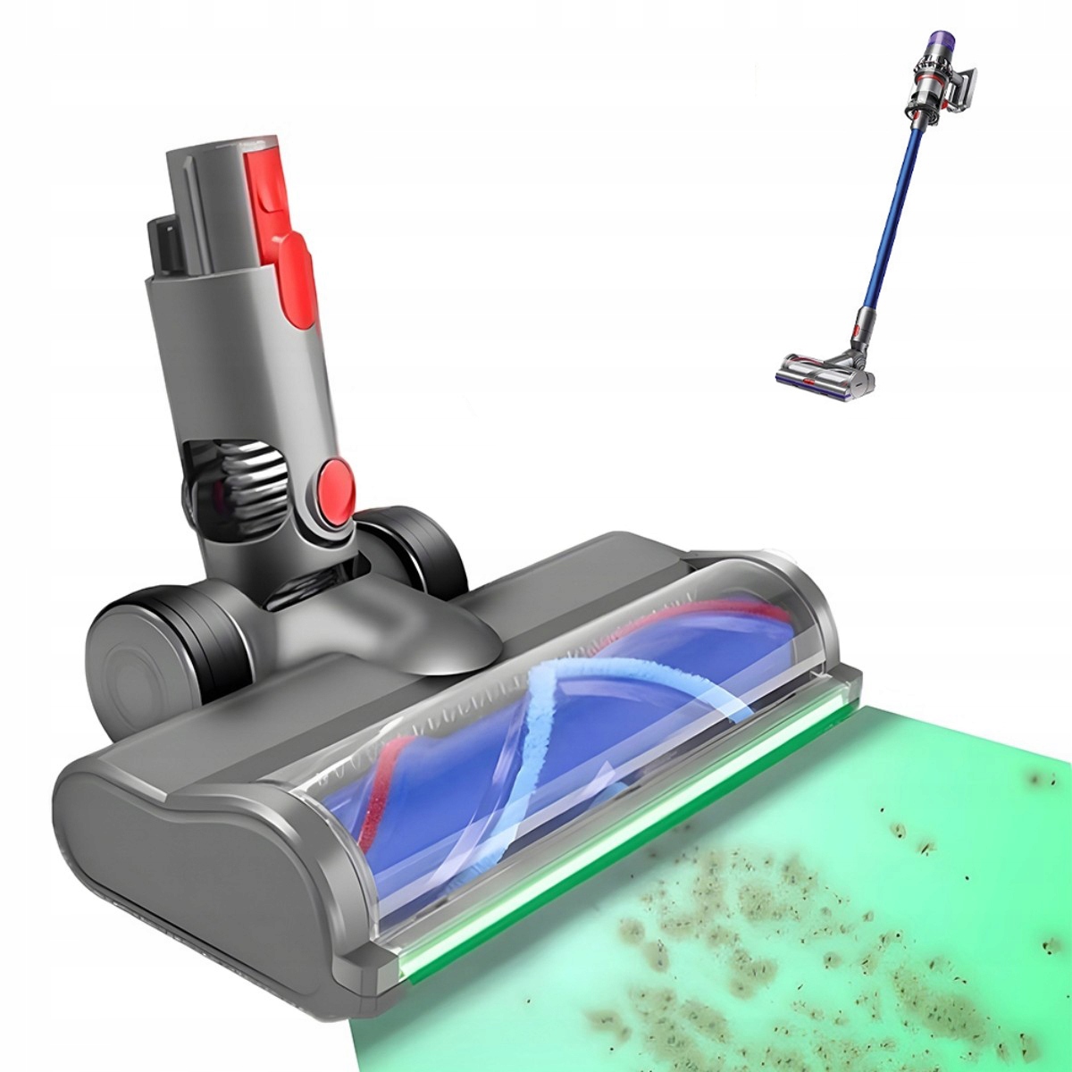 Turbo Szczotka Ssawka Obrotowa Z Led Do Odkurzacza Do Dyson V7 V8 V10 V11