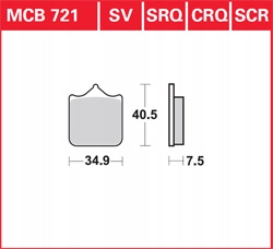 MCB721SV - ТОРМОЗНЫЕ КОЛОДКИ ФРОНТ TRW LUCAS KTM LC4 690 SMC R 12-
