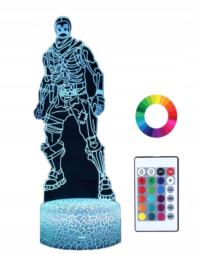 

Lampka Nocna Fortnite Czaszkownik 3D Led Imię
