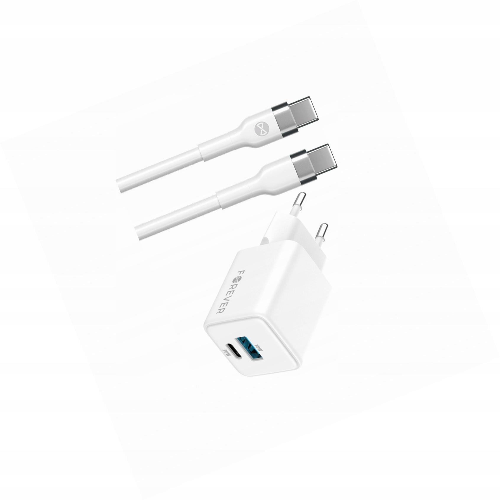 Szybka ładowarka GaN 30W 2 wejścia Usb i Usb-c z kablem do Oppo A74 4G
