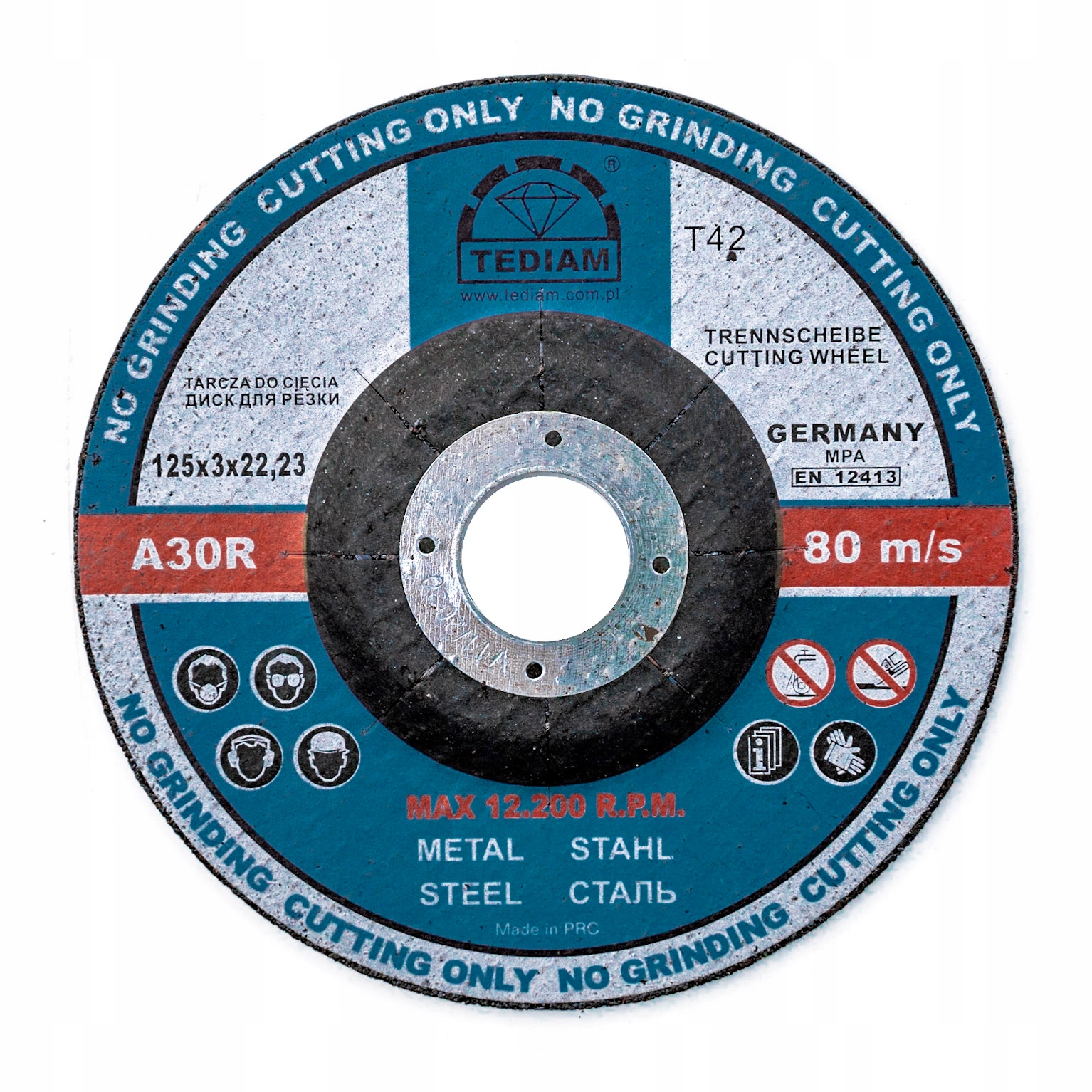 

Tarcza Do Cięcia Metalu 125 x 3 Tediam Metal