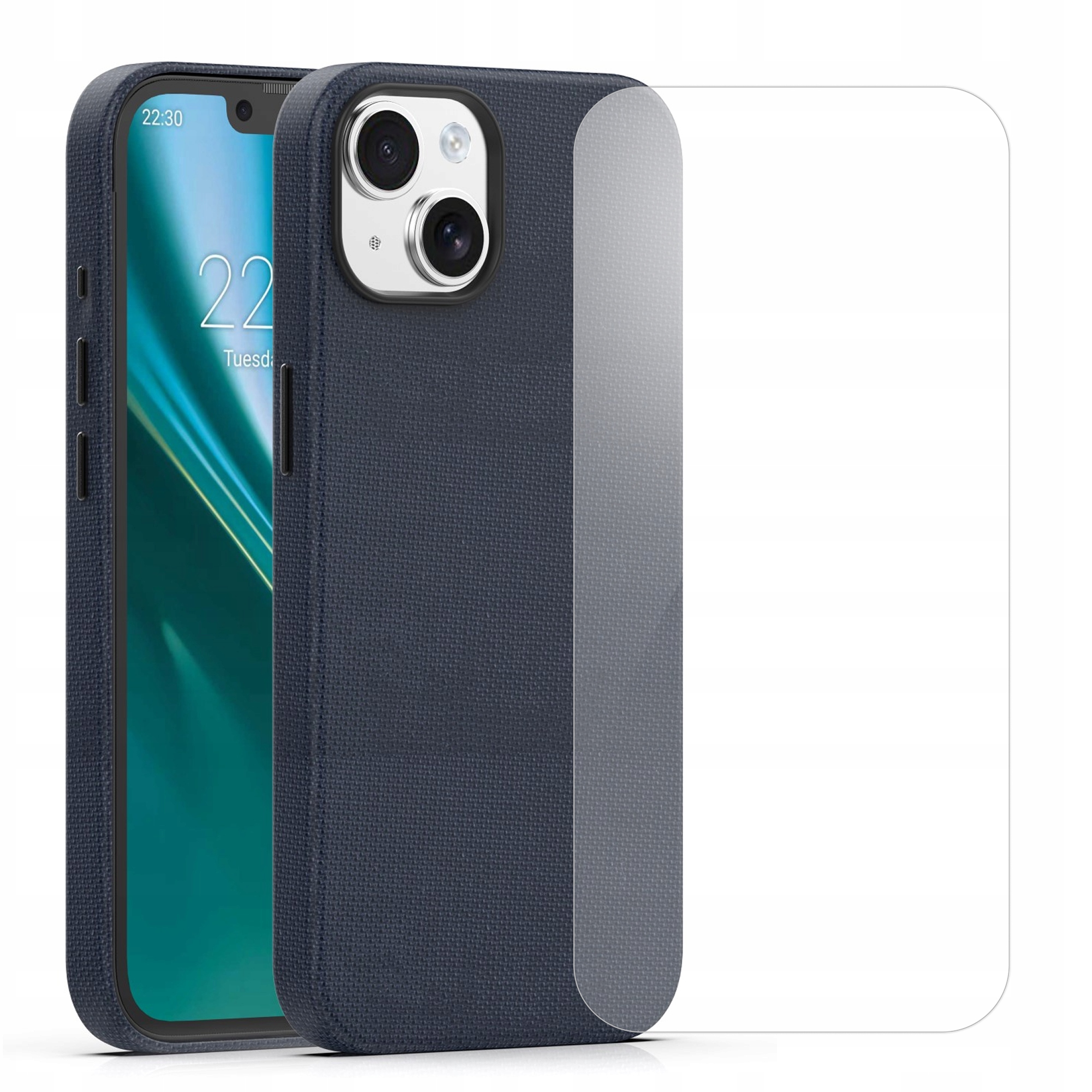 Kryt pro iPhone 15 černý Etteri minimalistický magnetický Sklo Bonus