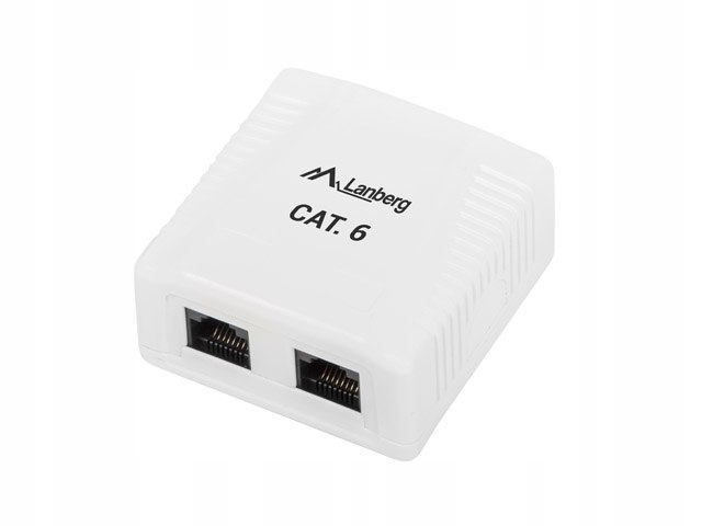 Gniazdo natynkowe Lanberg OU6-0002-W (RJ-45; Utp; kolor biały)