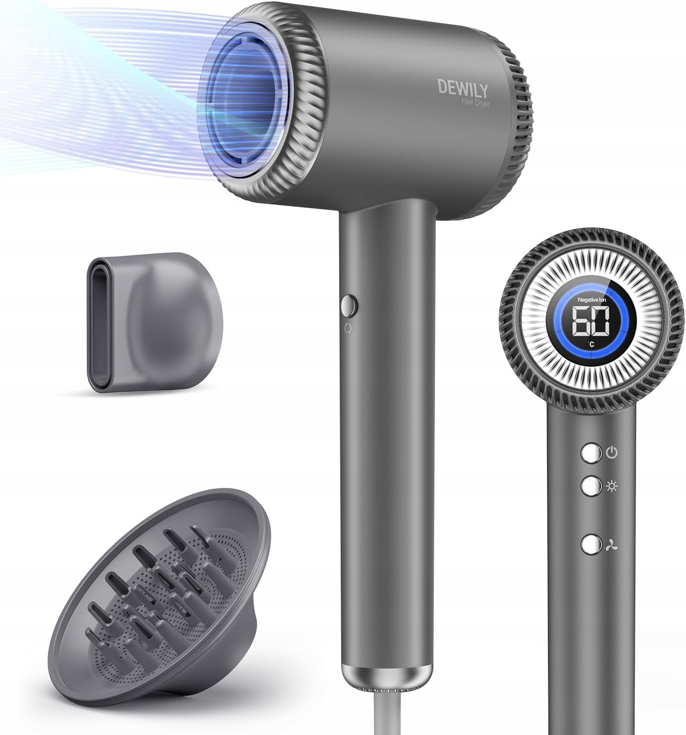Suszarka jonowa Dewily BP07003 magnetyczne końcówki
