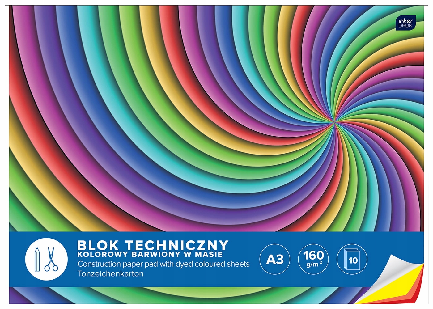 

Blok techniczny kolorowy A3 10 kartek Interdruk