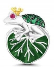 Moderní stříbrný 925 přívěsek Žabka Zirkony Smalt do náramky 3.4 g