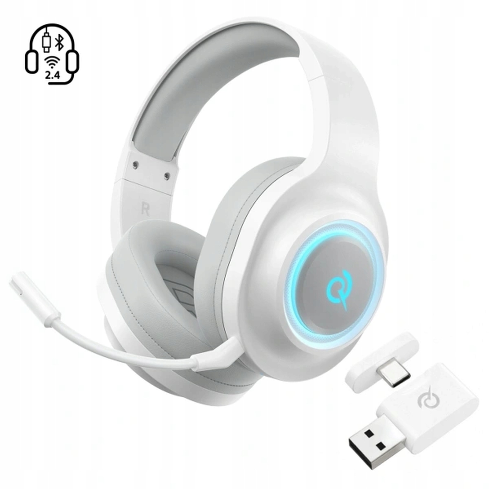 Gamer Fejhallgató Vezeték Nélküli 2.4GHZ Bluetooth 6.0 Hang 7.1 Mikrofon