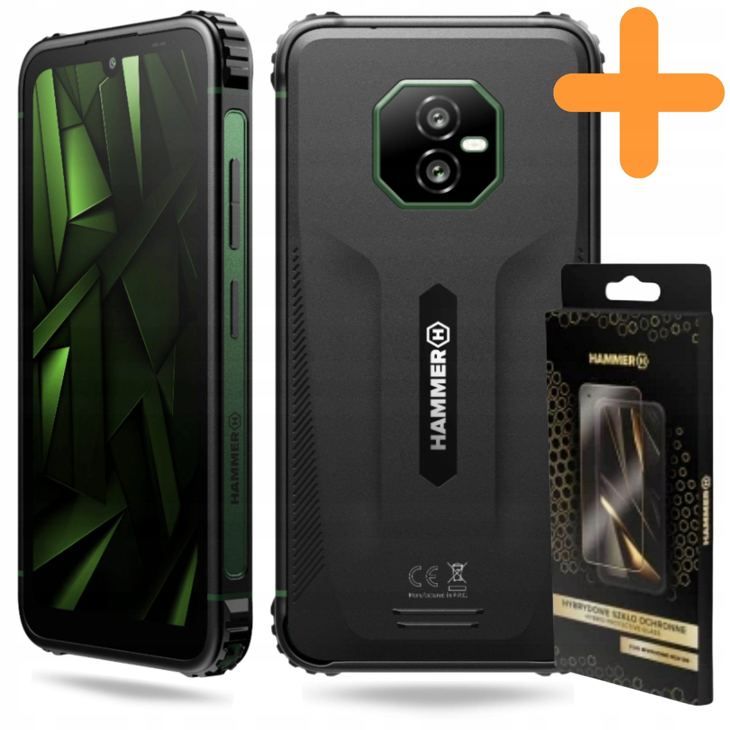 Smartfon Hammer Ranger 4G Lte 16/256 Gb Pancerny Wodoodporny Szkło Zestaw
