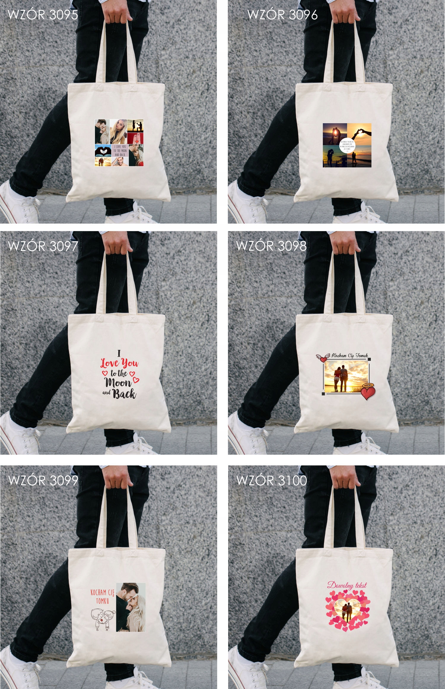 Eko Torba z nadrukiem napis WALENTYNKI I LOVE YOU Marka inna