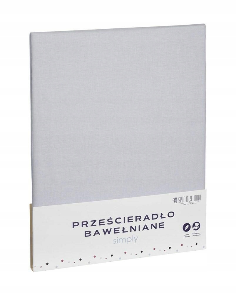 

Prześcieradło bawełniane 160x200 szare Simply