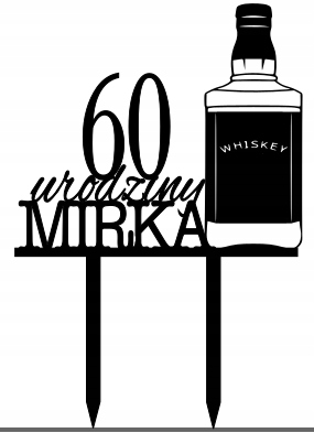 

Topper Na Tort Butelka Whisky Jack Liczba Czarny