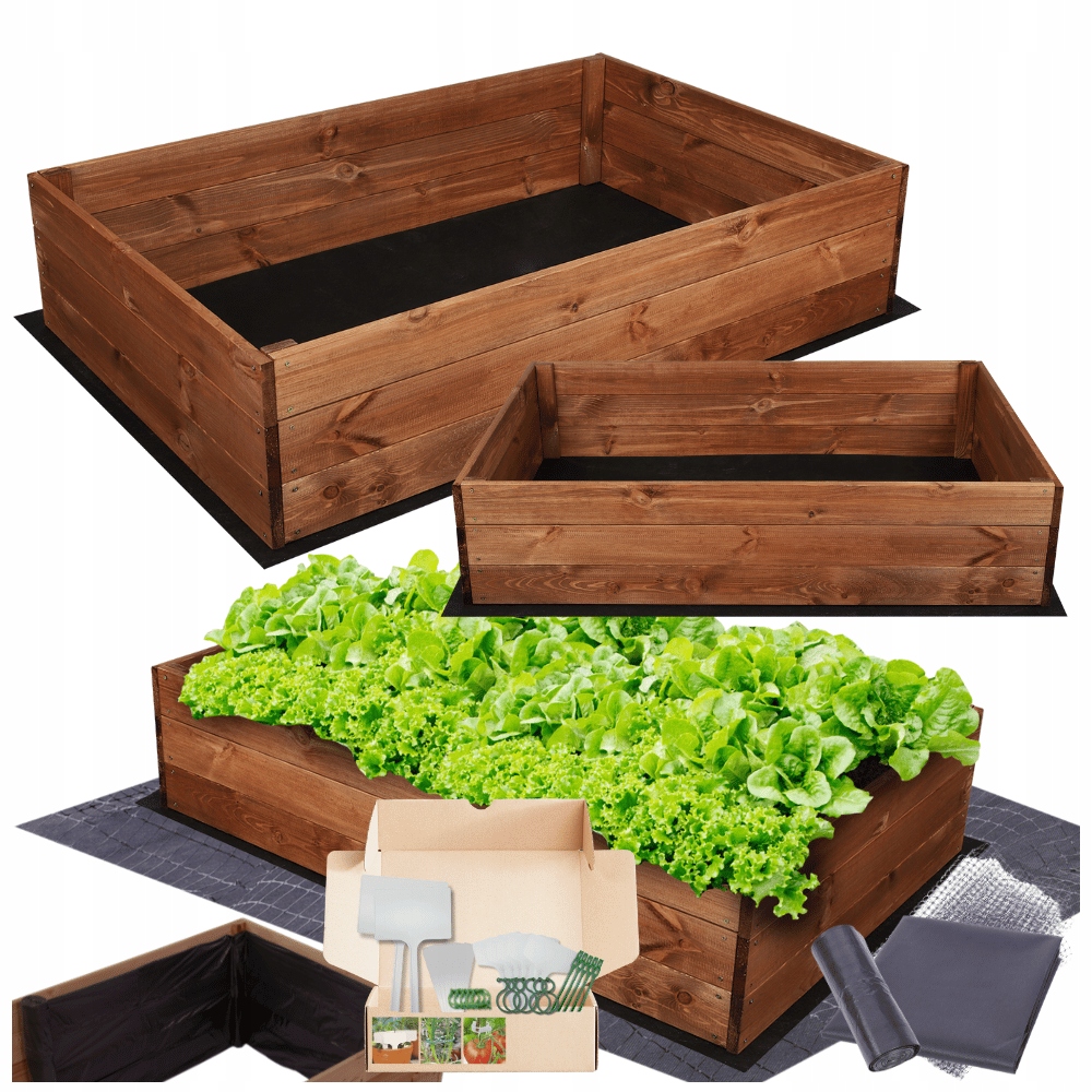 Truhlík impregnovaný zeleninová zahrada pařeniště květináč vyvýšený záhon 27x120x100