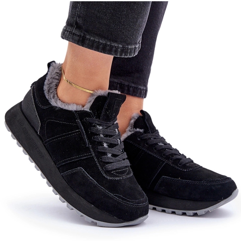 Tenisky Zateplené Kožešinou Big STAROO274580 Hi-poly Systém Černá 38