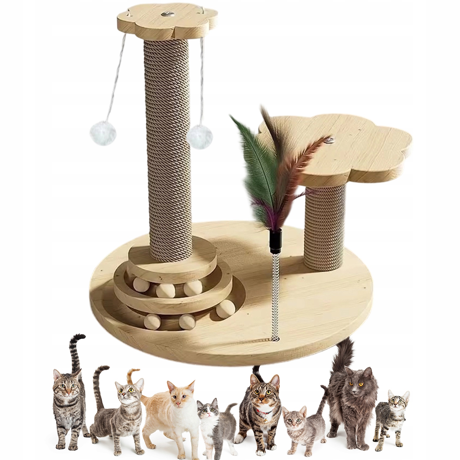 Levně Hračka Hračka Pro Kočky Interaktivní Se 2 Platformami A Peřím
