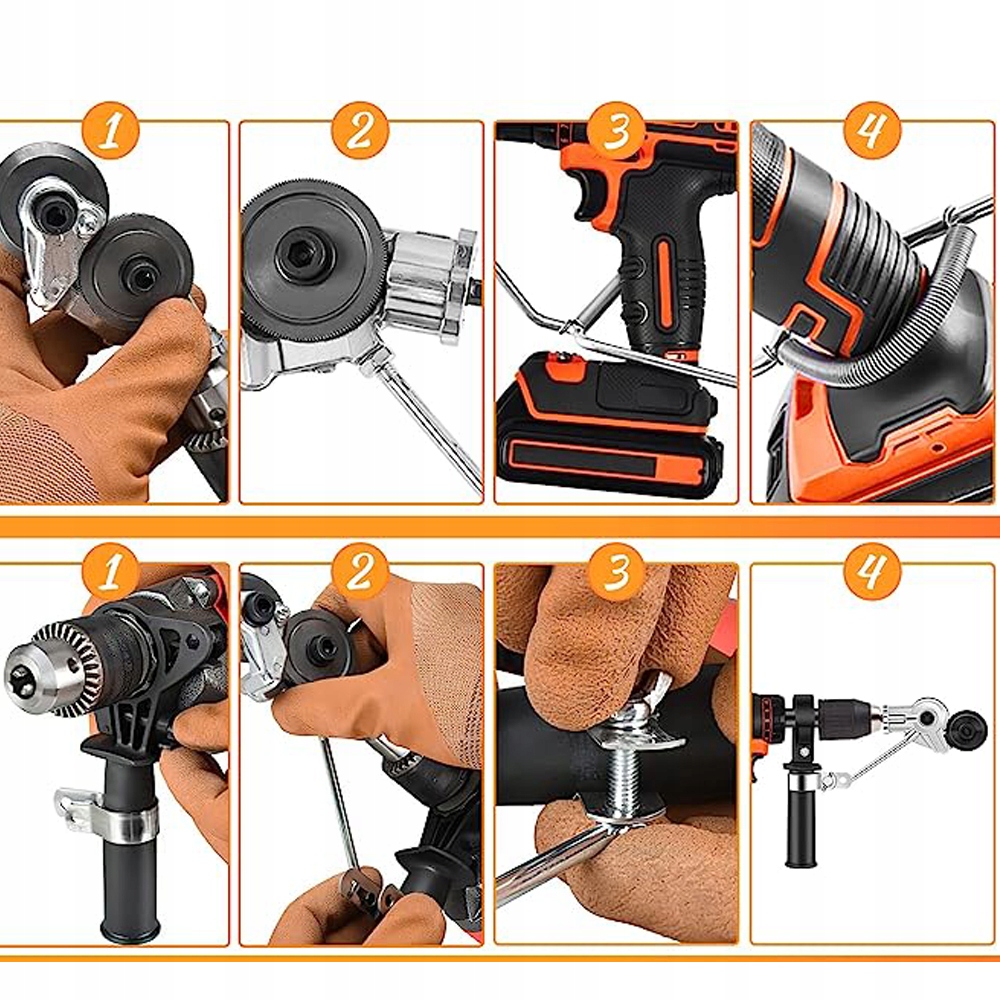 PRZYSTAWKA NA WIERTARKĘ NOZYCE DO CIĘCIA BLACHY Maksymalna grubość cięcia 1 mm