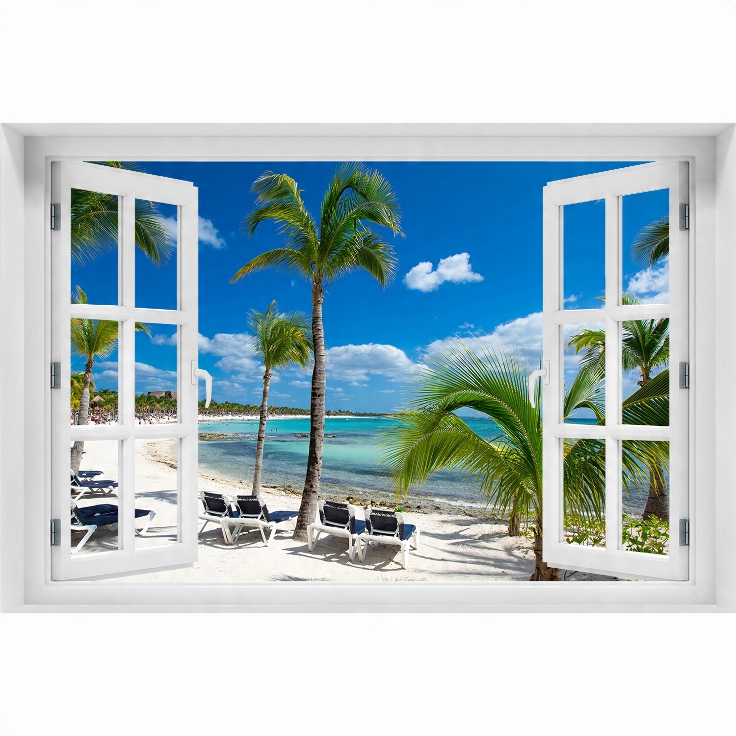 

3D Okno Naklejka na ścianę Malediwy plaża 150x100