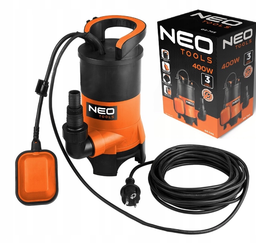Pompa zanurzeniowa do wody brudnej 400W, 8000l/h Neo 04-745