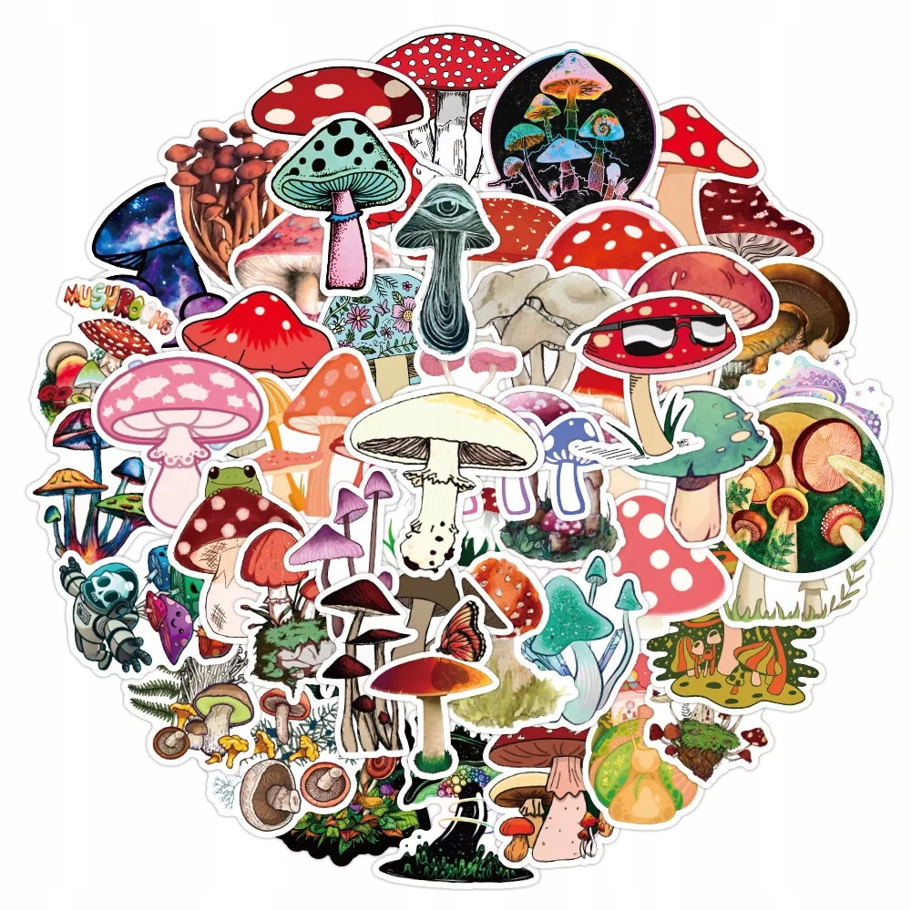 

Naklejki Wlepy Stickers Bomb MIX Grzyby 50szt