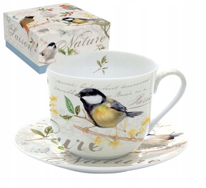 

Filiżanka Porcelanowa Duża Spodek Nostalgie Ptaki