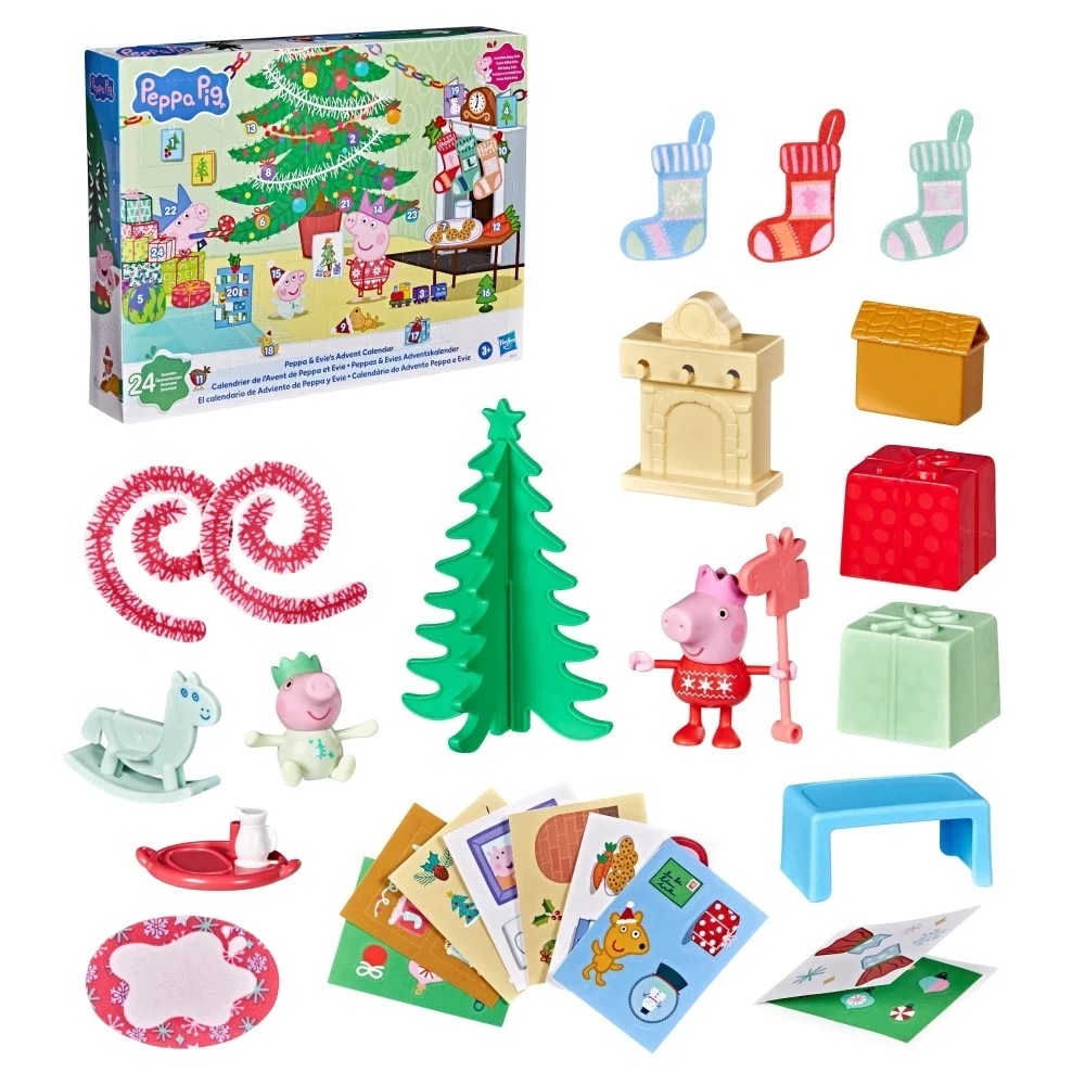 Адвент-календарь Peppa Pig Hasbro G3127, фигурки, наклейки и аксессуары, от 3 лет